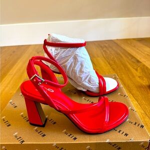 Mix No. 6 Red Strappy Heels NWT